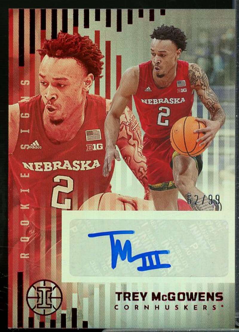 Trey McGowens 2022-23 Panini Chronicles Draft Illusions Rookie Signs Red #37  Image 1