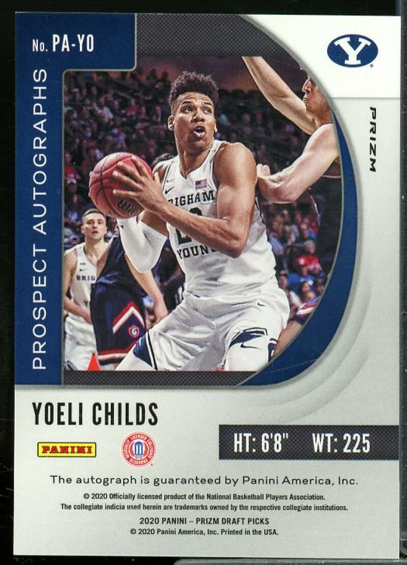 Yoeli Childs 2020-21 Panini Prizm Draft Picks Prospect Autographs Pink Ice #71  Image 2