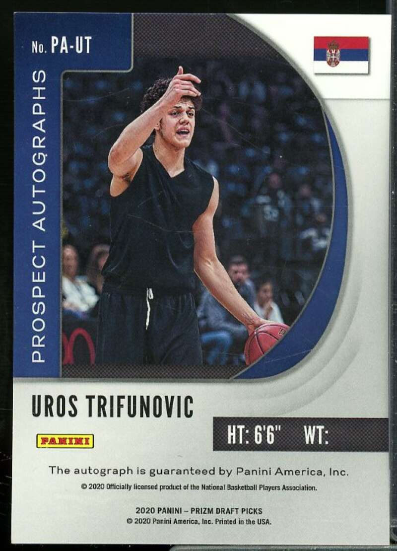 Uros Trifunovic Rookie 2020-21 Panini Prizm Draft Picks Prospect Autographs #90  Image 2