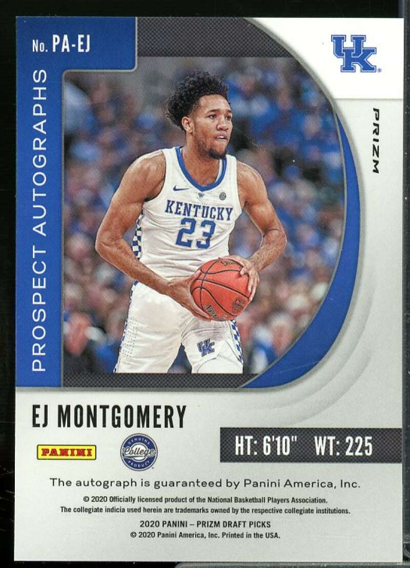 EJ Montgomery 2020-21 Panini Prizm Draft Picks Prospect Autographs Hyper #64  Image 2