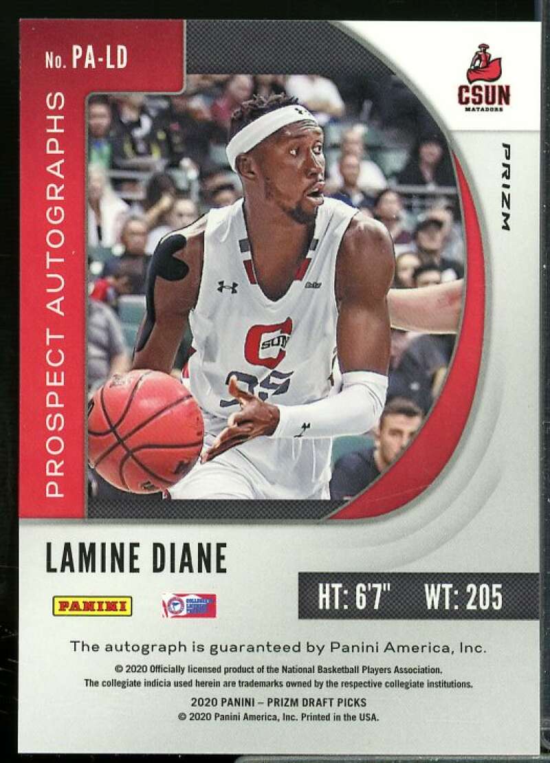 Lamine Diane 2020-21 Panini Prizm Draft Picks Prospect Autographs Pink Ice #29  Image 2