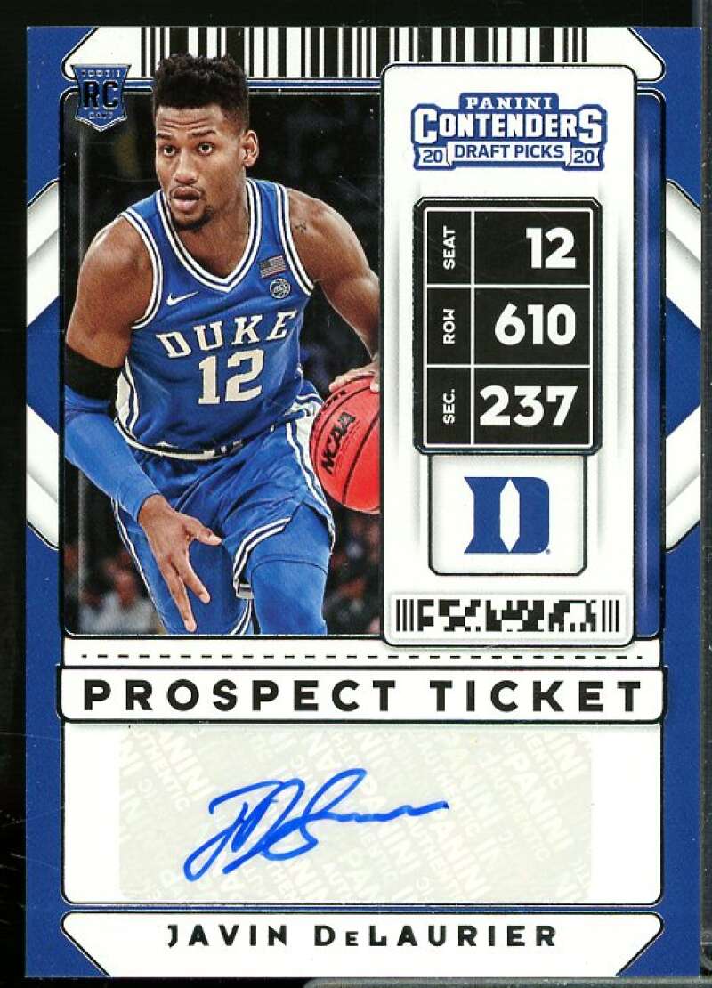 Javin DeLaurier AU Rookie Card 2020-21 Panini Contenders Draft Picks #138  Image 1