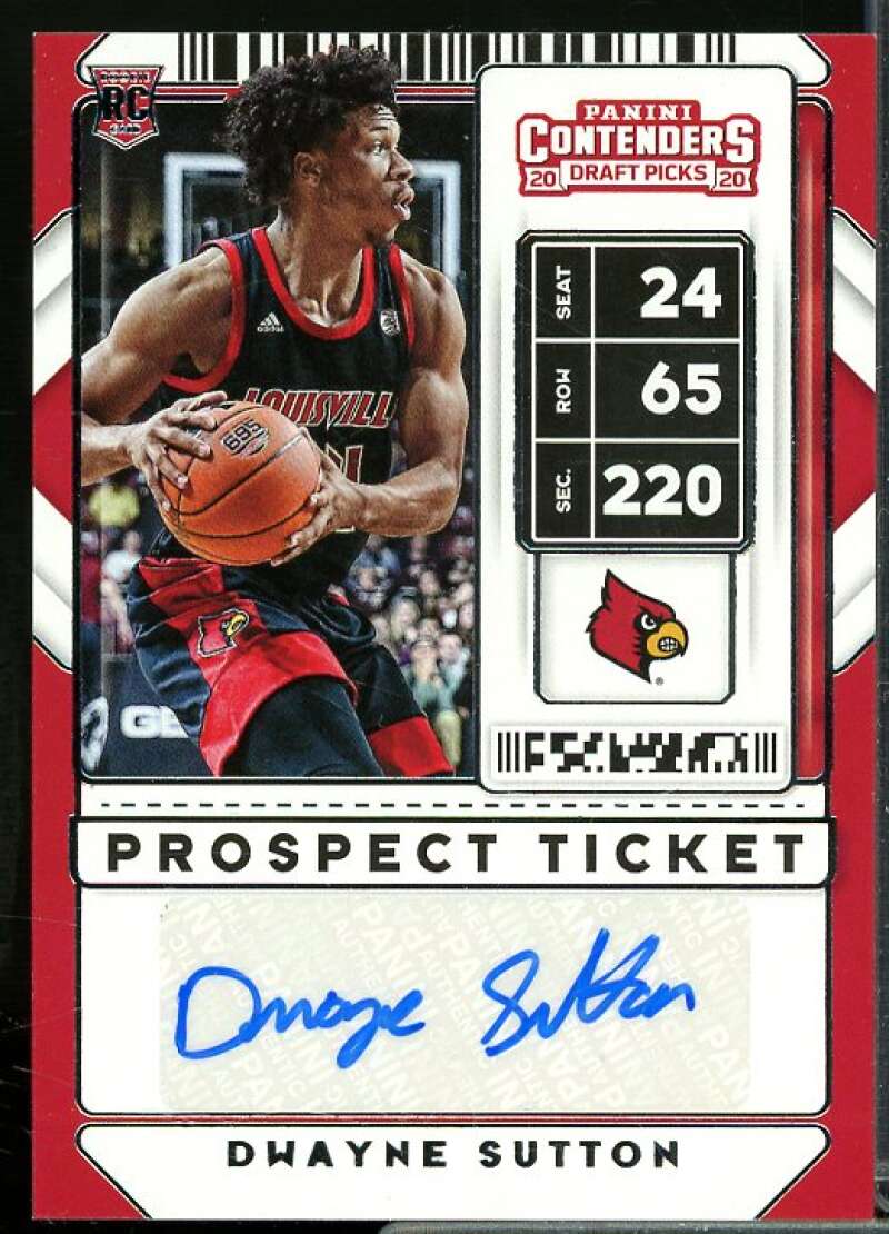 Dwayne Sutton AU Rookie Card 2020-21 Panini Contenders Draft Picks #105  Image 1