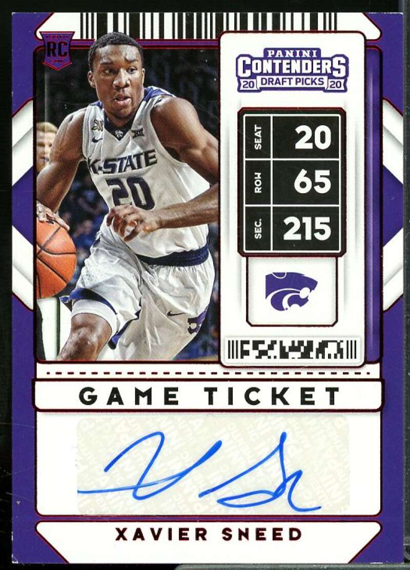 Xavier Sneed AU Card 2020-21 Panini Contenders Draft Picks Game Ticket Red #139  Image 1