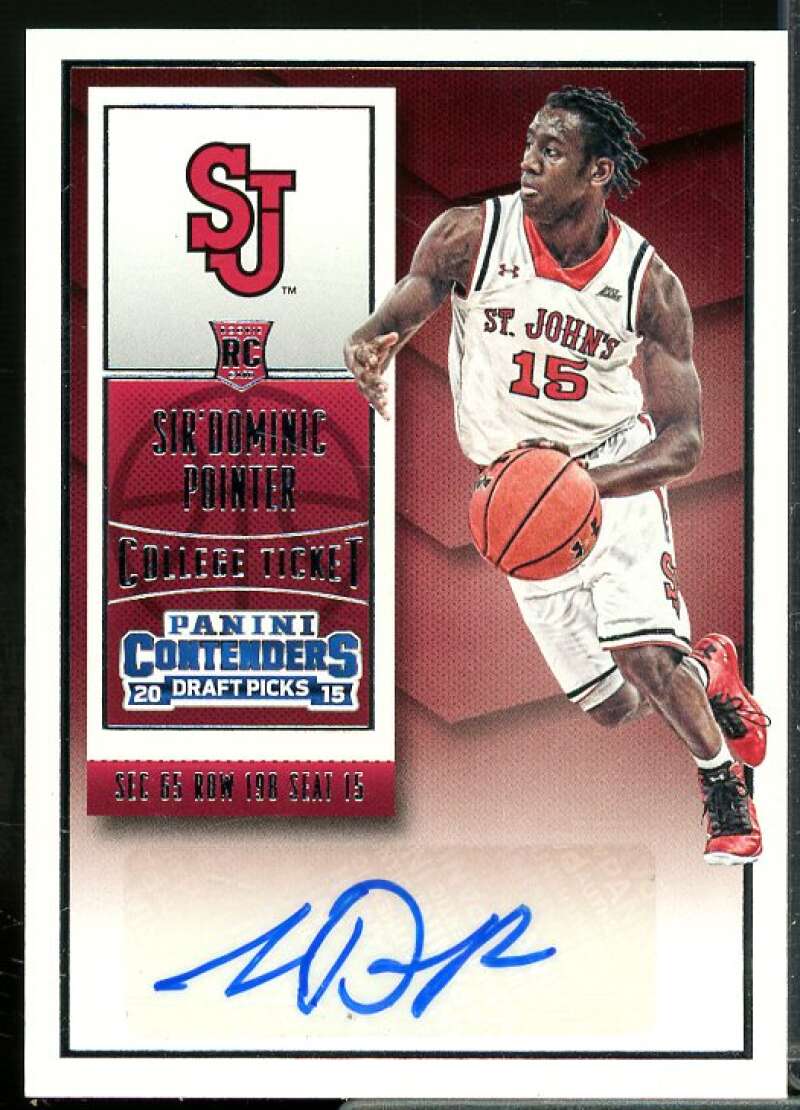 Sir'Dominic Pointer AU Rookie Card 2015-16 Panini Contenders Draft Picks #159  Image 1