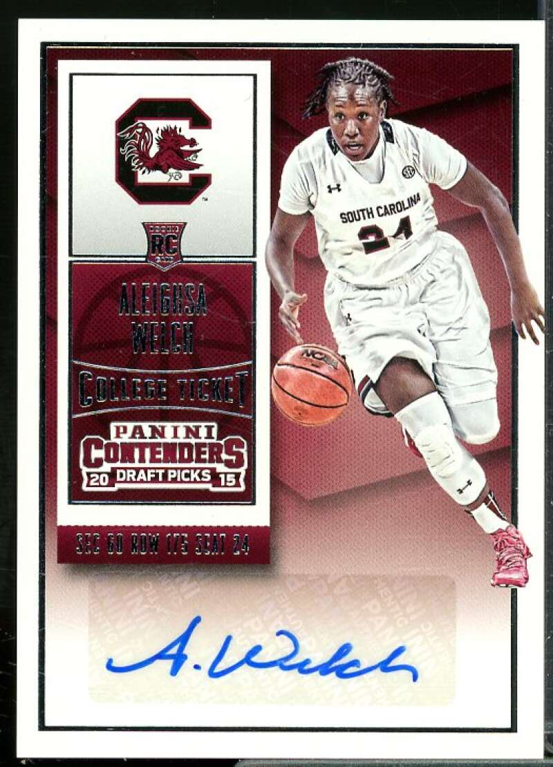 Aleighsa Welch AU Rookie Card 2015-16 Panini Contenders Draft Picks #169  Image 1