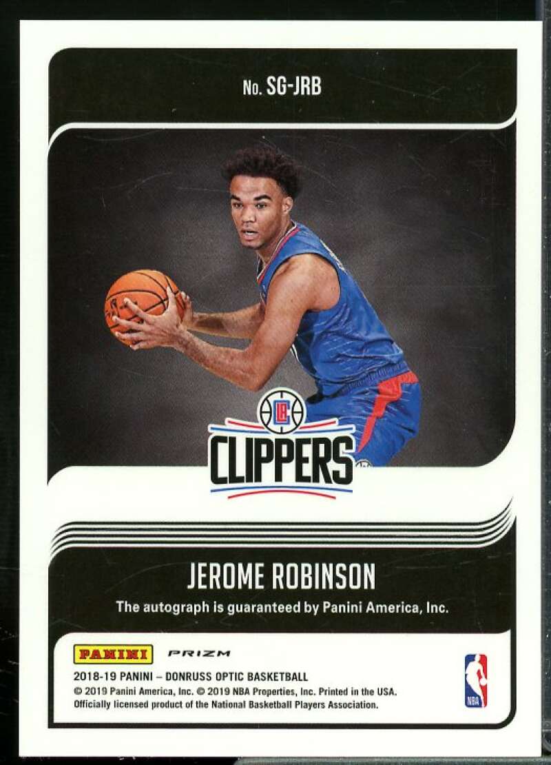 Jerome Robinson Card 2018-19 Donruss Optic Rated Rookies Signatures Holo #152  Image 2