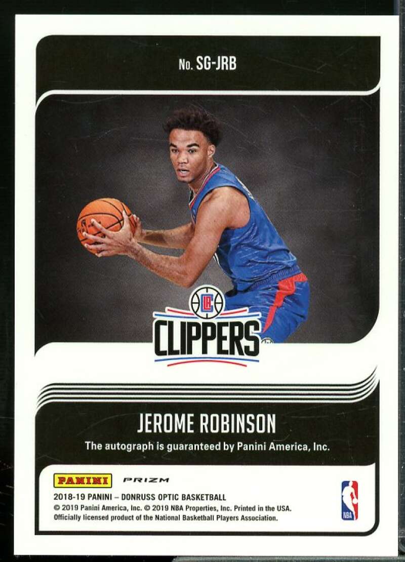 Jerome Robinson Card 2018-19 Donruss Optic Rated Rookies Signatures Holo #152  Image 2