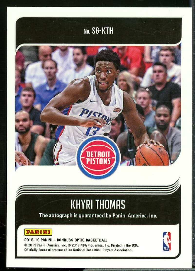 Khyri Thomas Rookie Card 2018-19 Donruss Optic Rated Rookies Signatures #173  Image 2