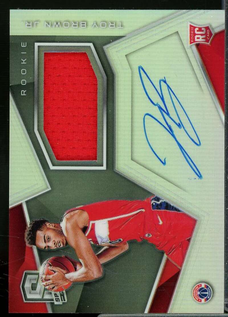 Troy Brown Jr. JSY AU Rookie Card 2018-19 Panini Spectra #114  Image 1