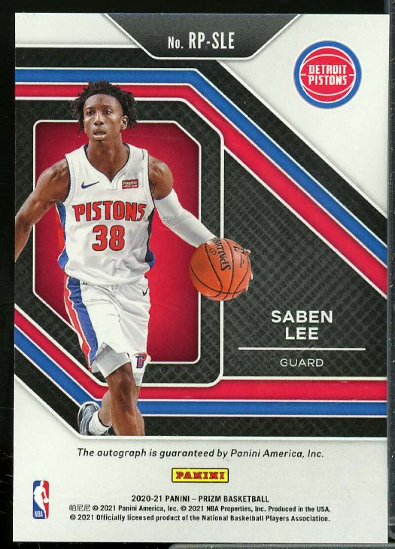 Saben Lee Rookie Card 2020-21 Panini Prizm Rookie Penmanship #1  Image 2