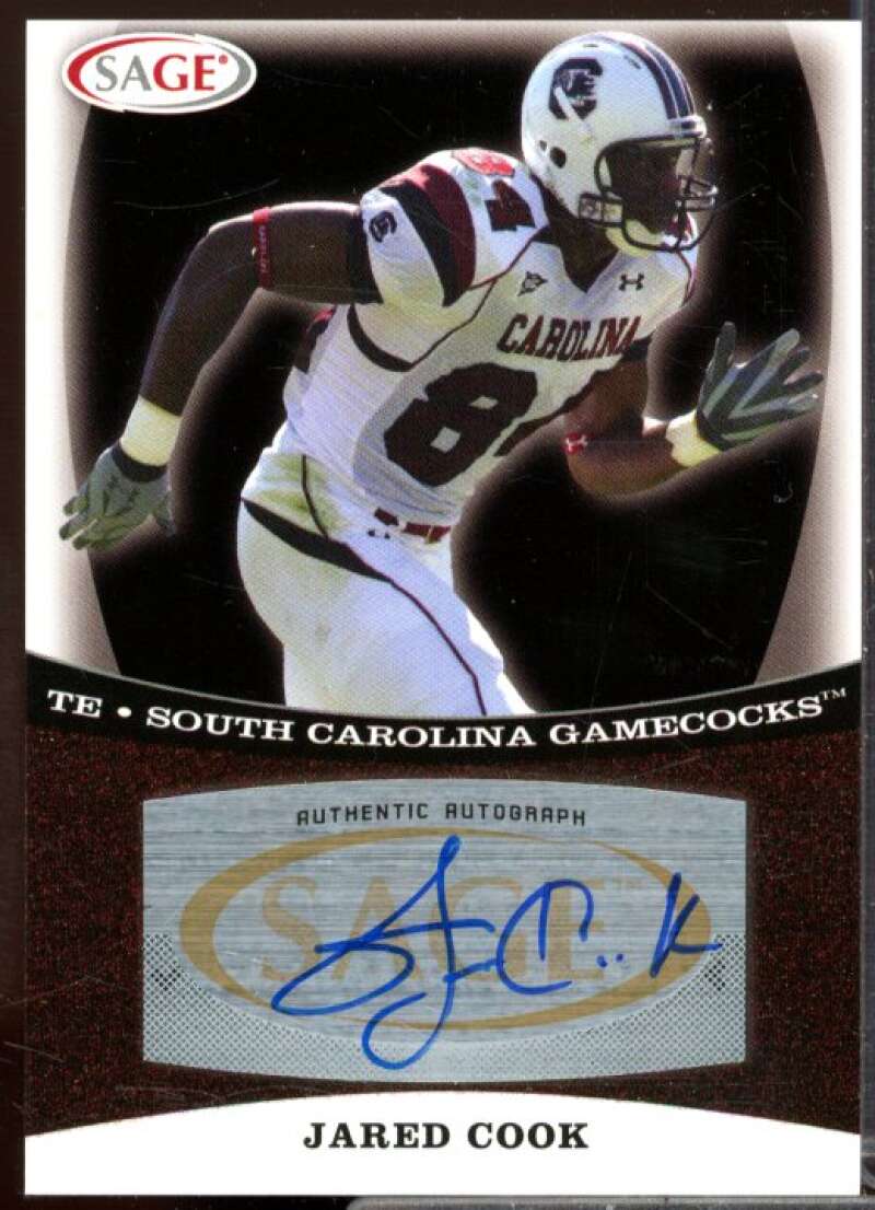 Jared Cook Rookie Card 2009 SAGE Autographs Red #10  Image 1