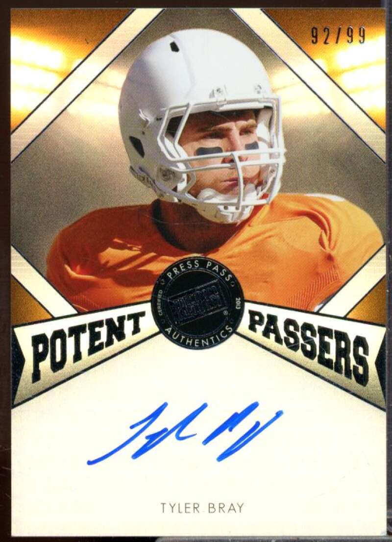 Tyler Bray/99 2013 Press Pass Fanfare Potent Passers Autographs Silver #PPTB  Image 1