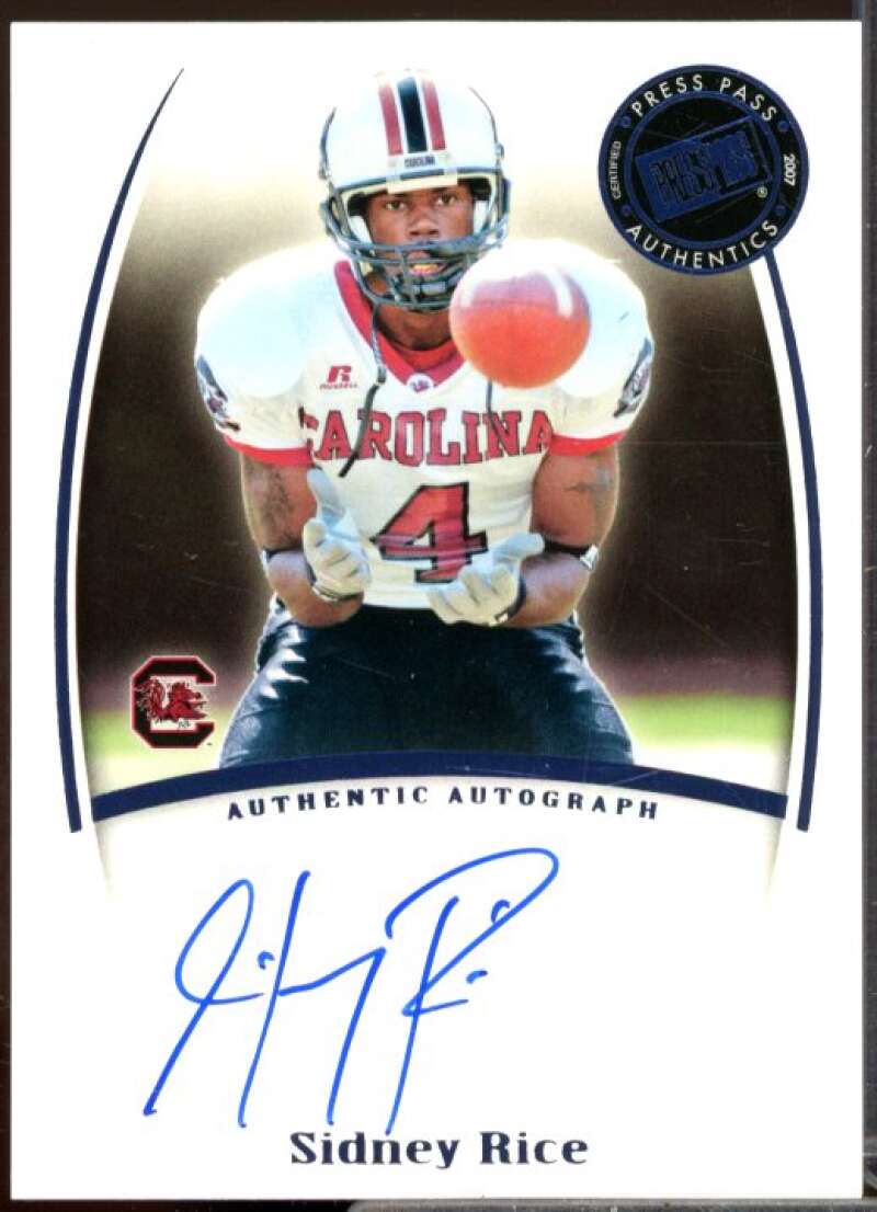 Sidney Rice Rookie Card 2007 Press Pass Legends Autographs #68  Image 1