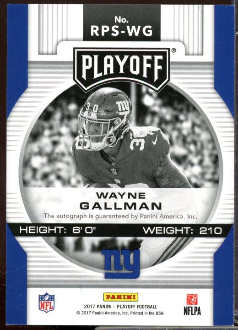 Wayne Gallman/199 Rookie Card 2017 Playoff Rookie Autographs #37  Image 2