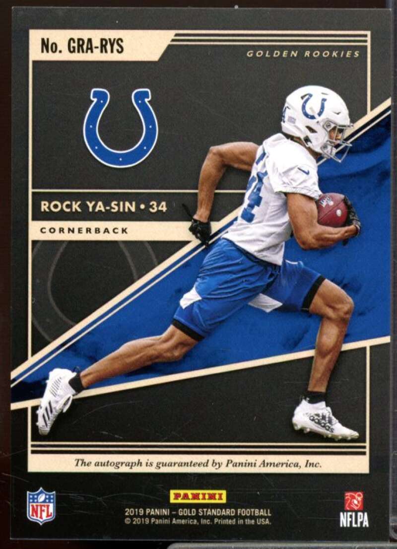 Rock Ya-Sin Rookie Card 2019 Panini Gold Standard Golden Rookies Autographs #50  Image 2