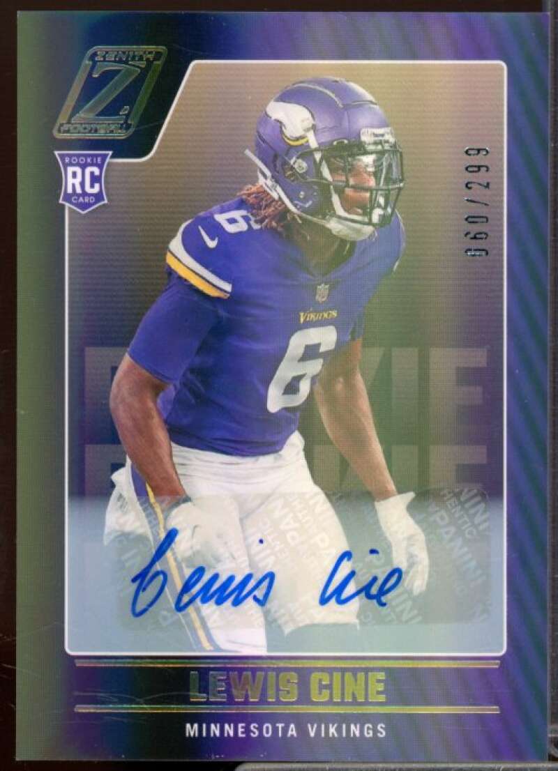 Lewis Cine/299 Rookie Card 2022 Zenith Rookie Autographs #185  Image 1