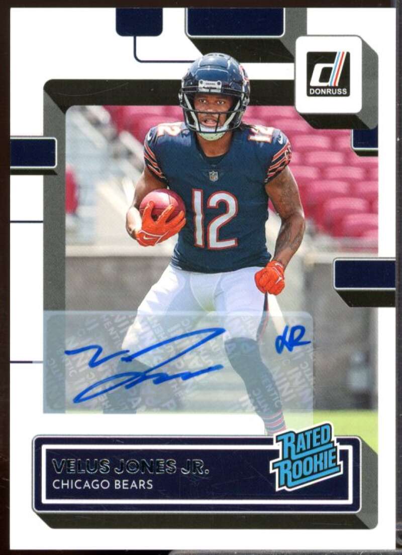 Velus Jones Jr. Rookie Card 2022 Donruss Rated Rookies Autographs #330  Image 1