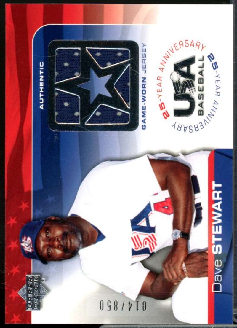 Dave Stewart/850 Card 2004 USA Baseball 25th Anniversary Game Jersey #DS  Image 1