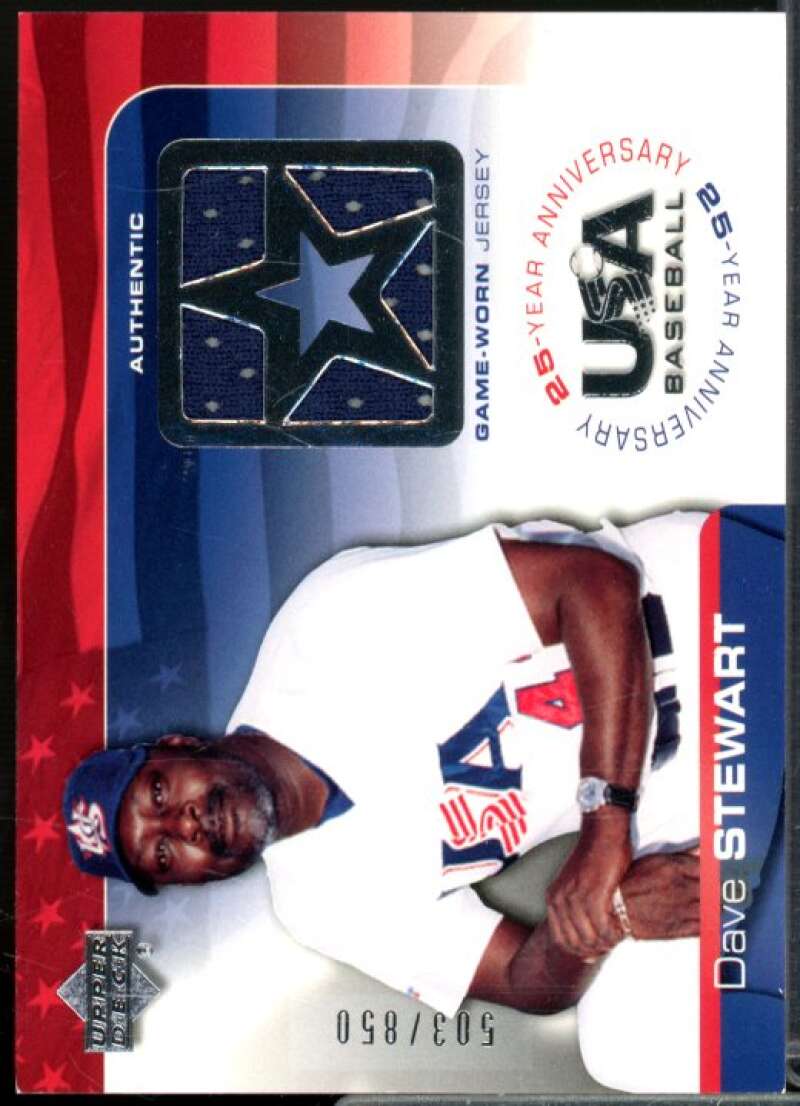 Dave Stewart/850 Card 2004 USA Baseball 25th Anniversary Game Jersey #DS  Image 1