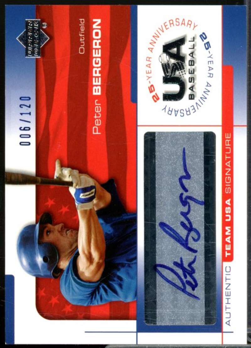 Peter Bergeron/120 2004 USA Baseball 25th Anniversary Signatures Blue Ink #BERG  Image 1