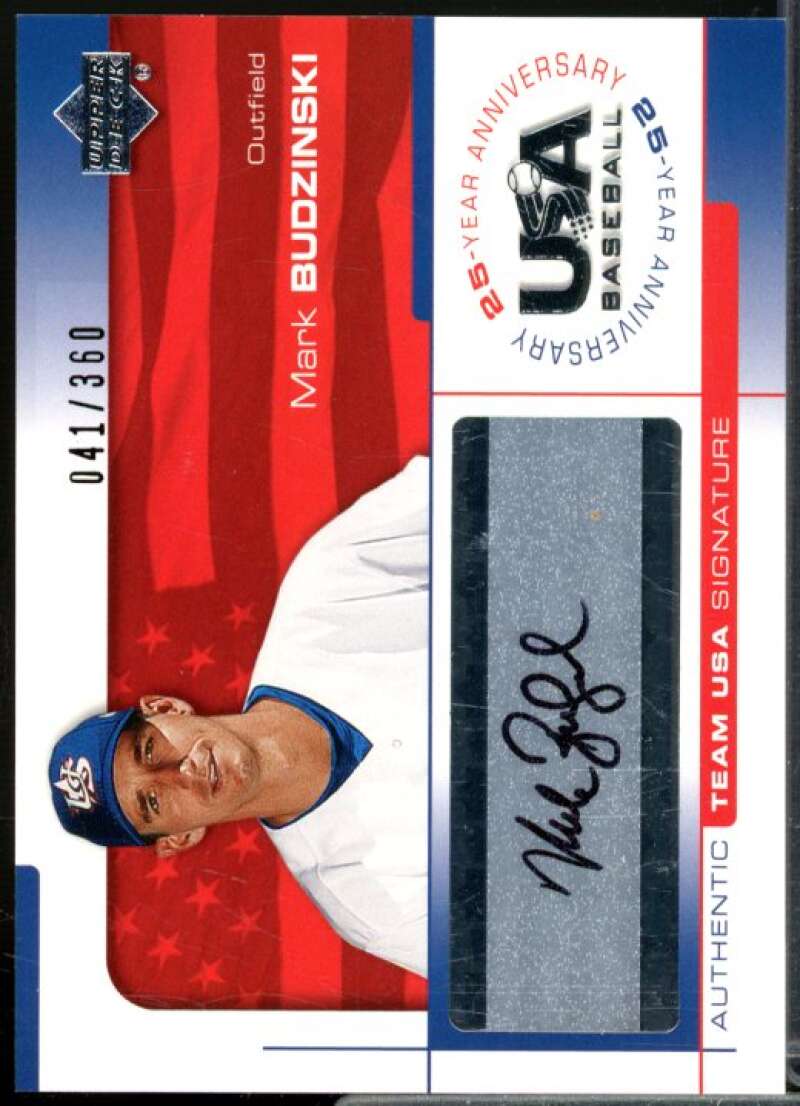 Mark Budzinski/360 2004 USA Baseball 25th Anniversary Signatures Black Ink #BUD  Image 1