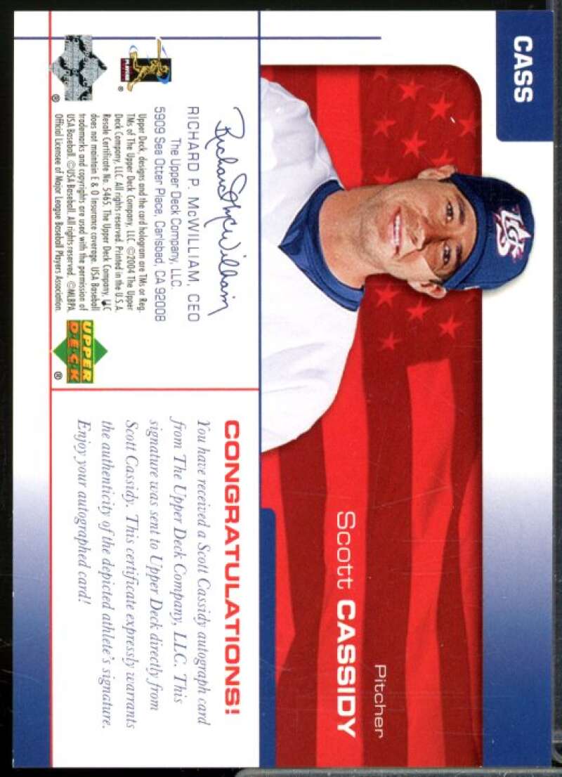 Scott Cassidy/360 2004 USA Baseball 25th Anniversary Signatures Black Ink #CASS  Image 2