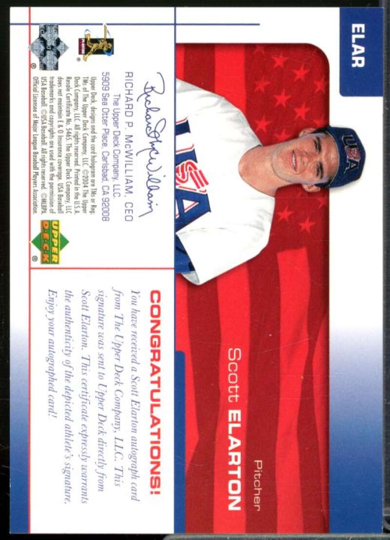 Scott Elarton/180 2004 USA Baseball 25th Anniversary Signatures Black Ink #ELAR  Image 2