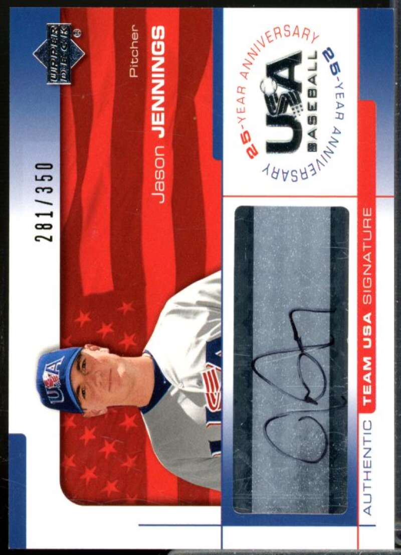 Jason Jennings/350 2004 USA Baseball 25th Anniversary Signature Black Ink #JENN  Image 1