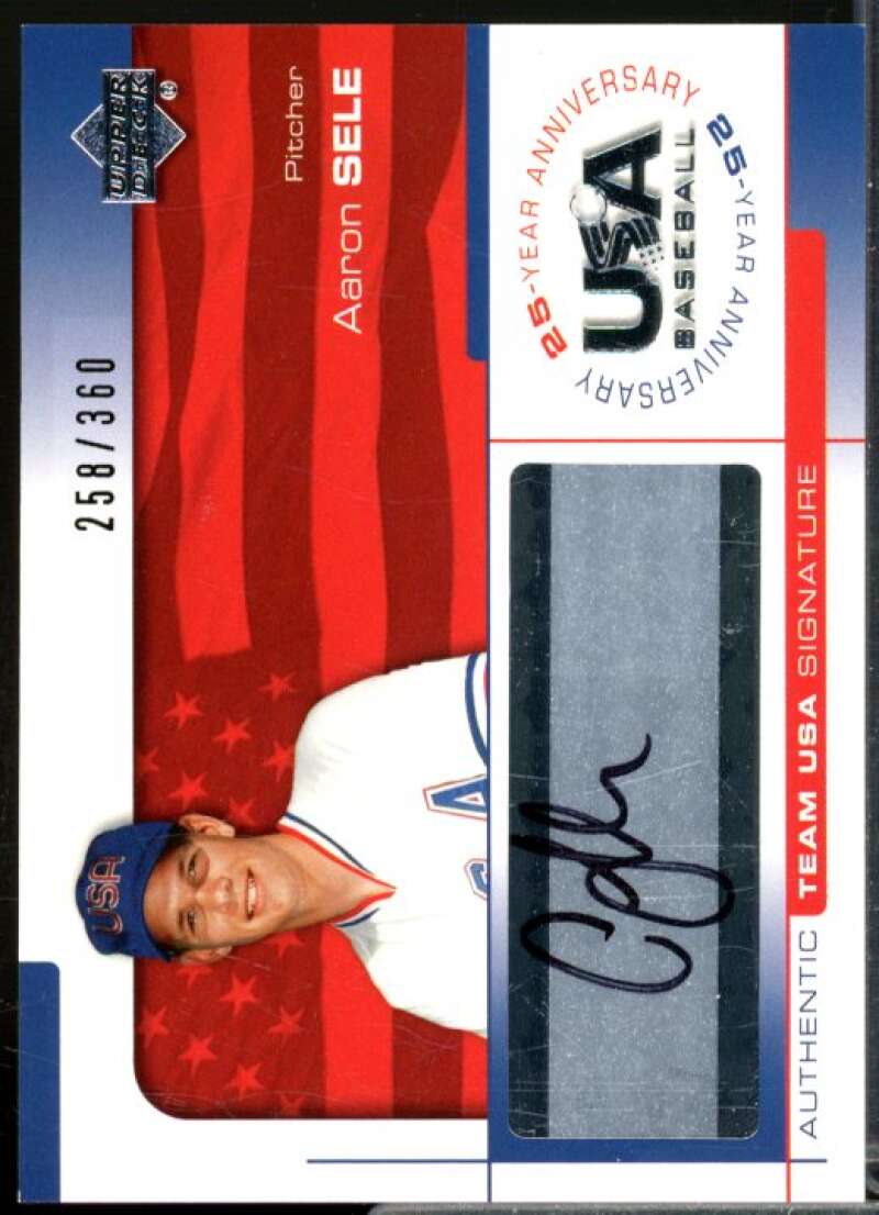 Aaron Sele/360 2004 USA Baseball 25th Anniversary Signatures Black Ink #SELE  Image 1