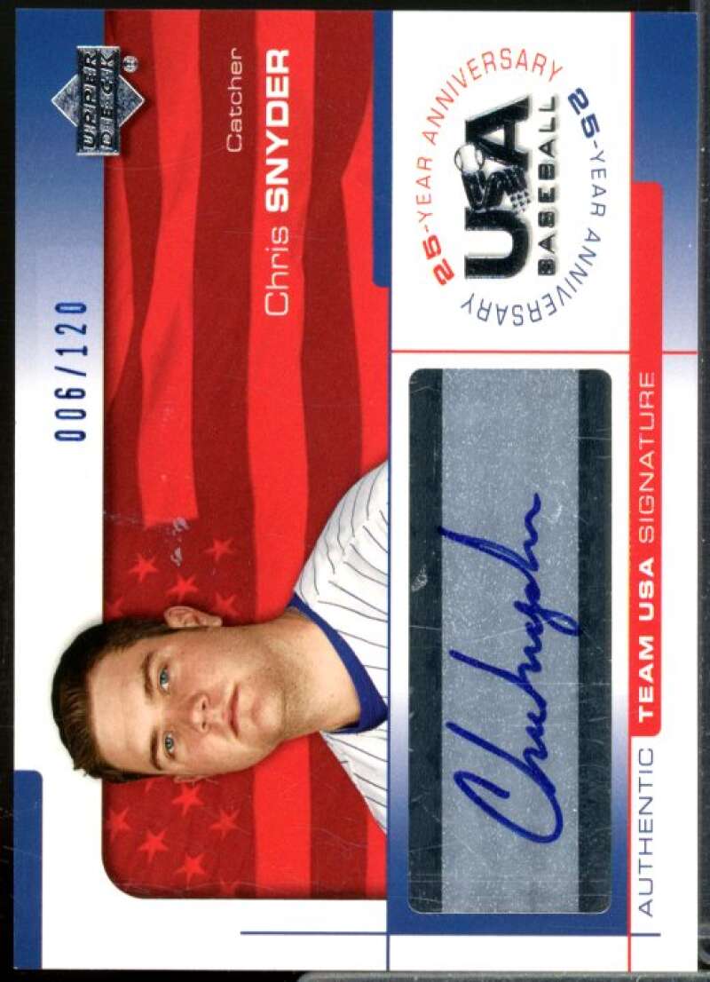 Chris Snyder/120 2004 USA Baseball 25th Anniversary Signatures Blue Ink #SNY  Image 1