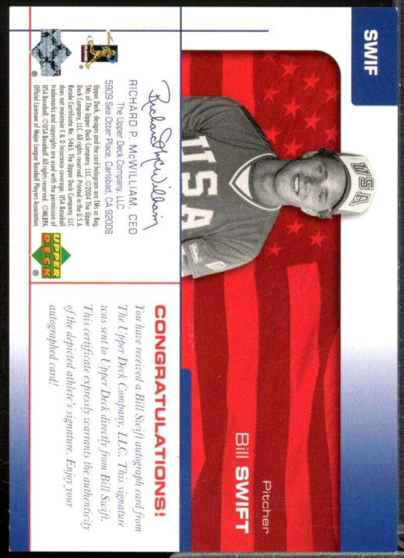 Bill Swift/360 2004 USA Baseball 25th Anniversary Signatures Black Ink #SWIF  Image 2