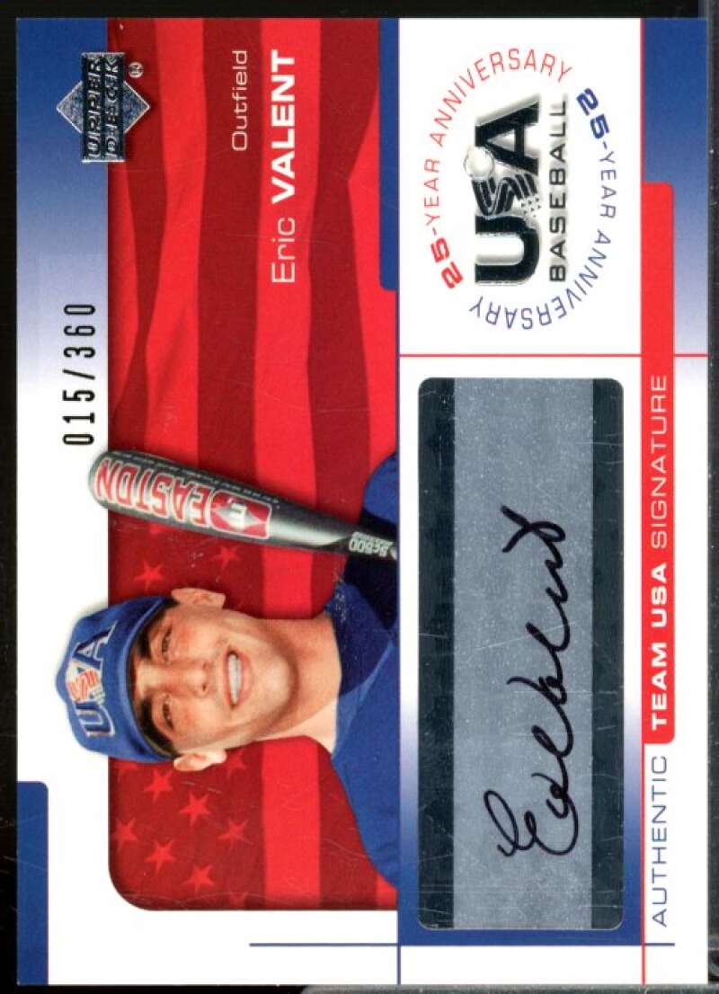 Eric Valent/360 2004 USA Baseball 25th Anniversary Signatures Black Ink #VAL  Image 1