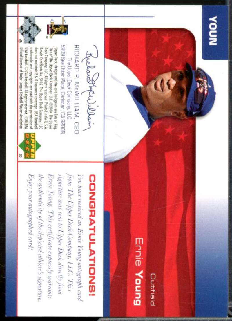 Ernie Young/130 2004 USA Baseball 25th Anniversary Signatures Blue Ink #YOUN  Image 2