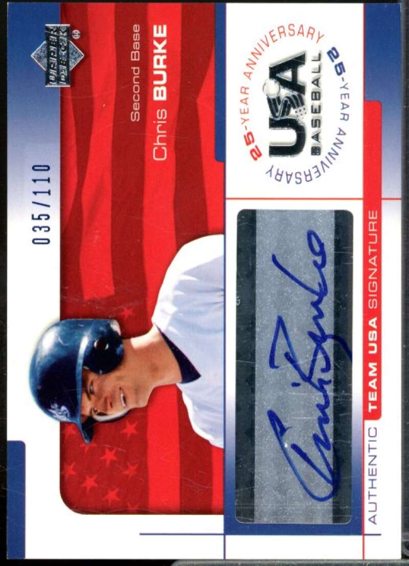 Chris Burke/110 2004 USA Baseball 25th Anniversary Signatures Blue Ink #BURK  Image 1