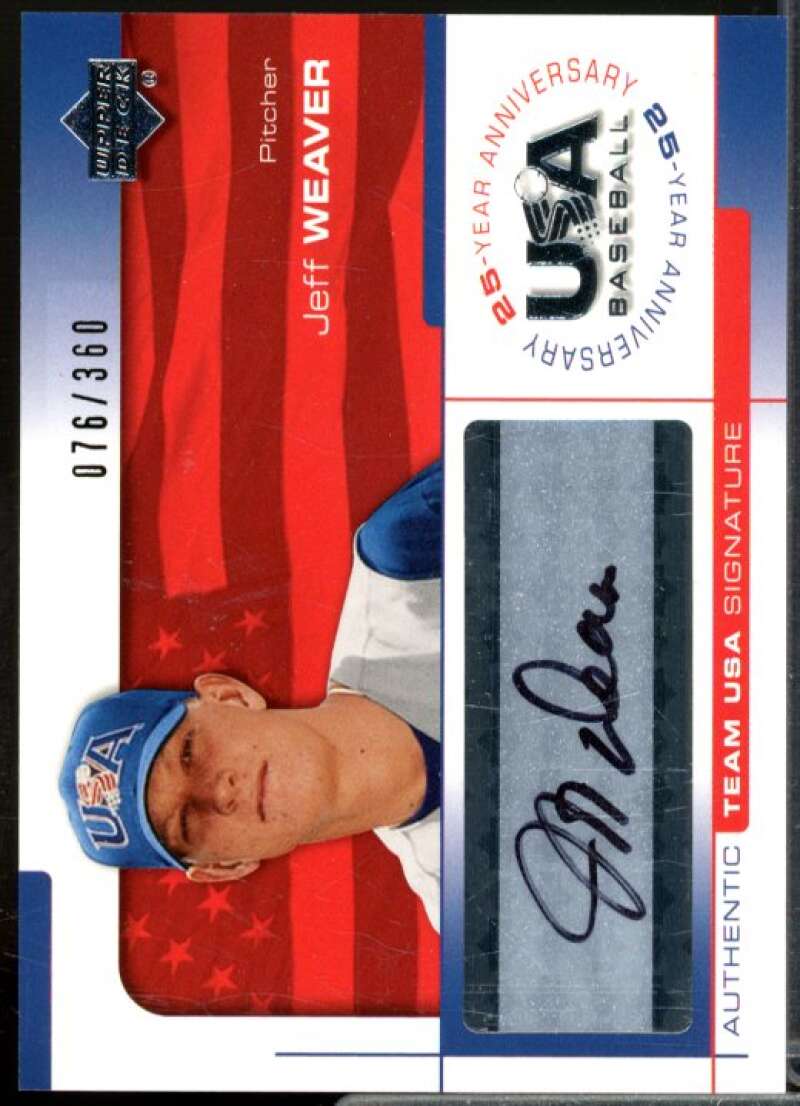 Jeff Weaver/360 2004 USA Baseball 25th Anniversary Signatures Black Ink #WEA  Image 1