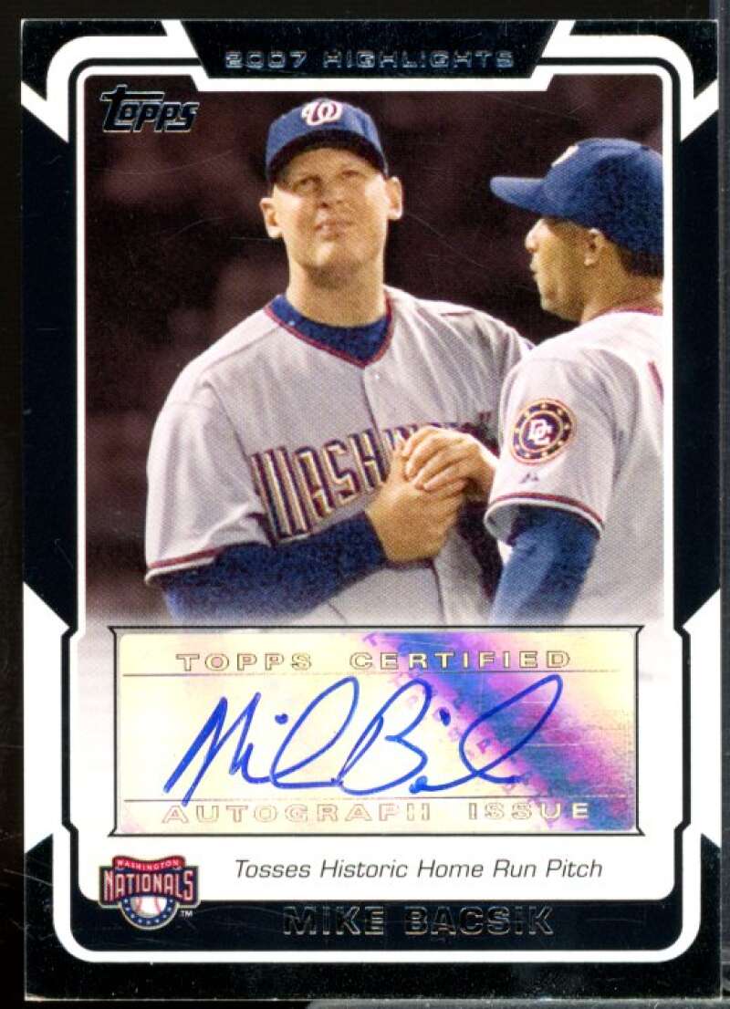 Mike Bacsik F Rookie Card 2008 Topps Highlights Autographs #MB  Image 1