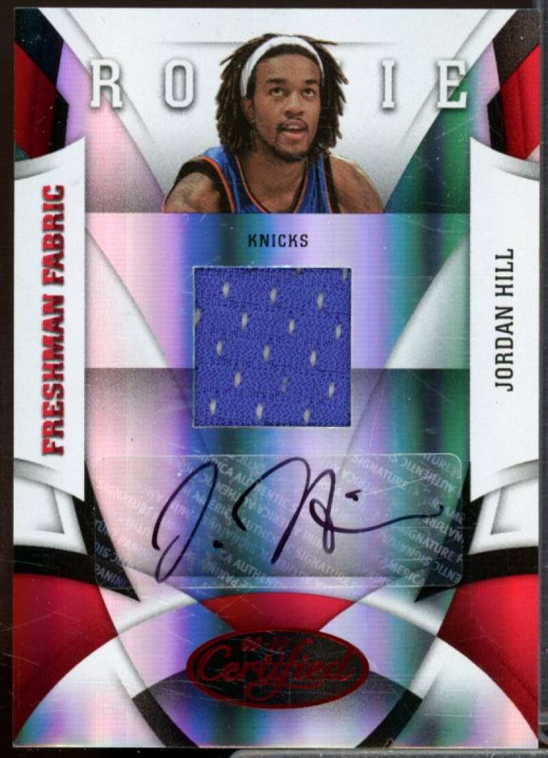 Jordan Hill JSY AU Rookie Card 2009-10 Certified Mirror Red #177  Image 1