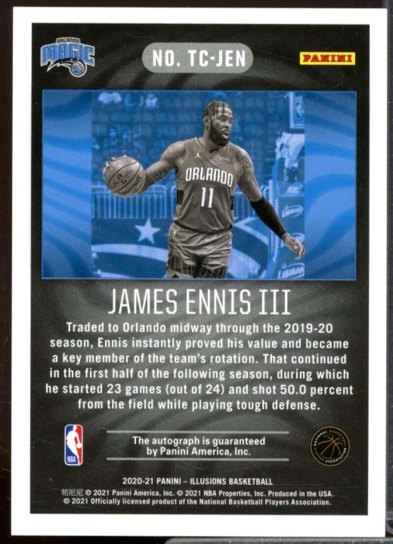 James Ennis III Rookie 2020-21 Panini Illusions Trophy Collection Signatures #8  Image 2