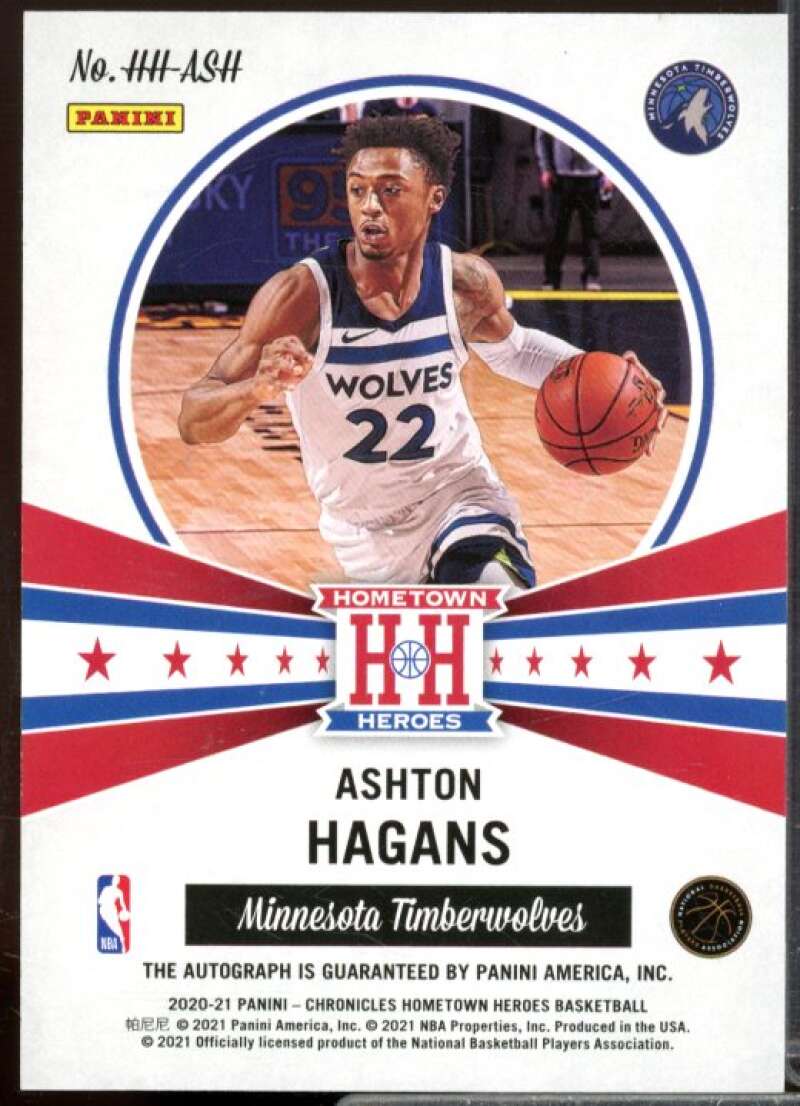 Ashton Hagans/99 2020-21 Chronicles Hometown Heroes Rookie Autographs Blue #10  Image 2