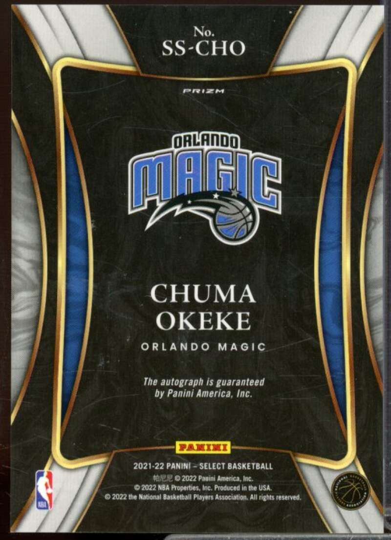 Chuma Okeke Rookie Card 2021-22 Select Signature Selections #39  Image 2