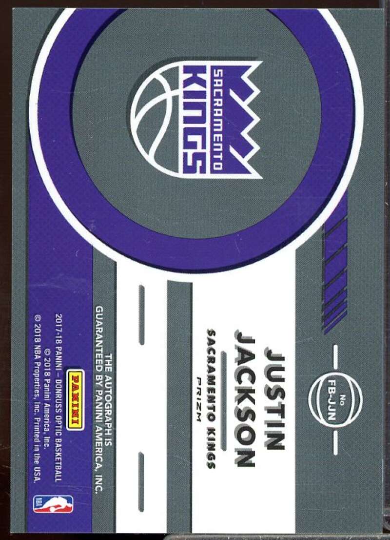 Justin Jackson Rookie Card 2017-18 Donruss Optic Fast Break Signatures #69  Image 2