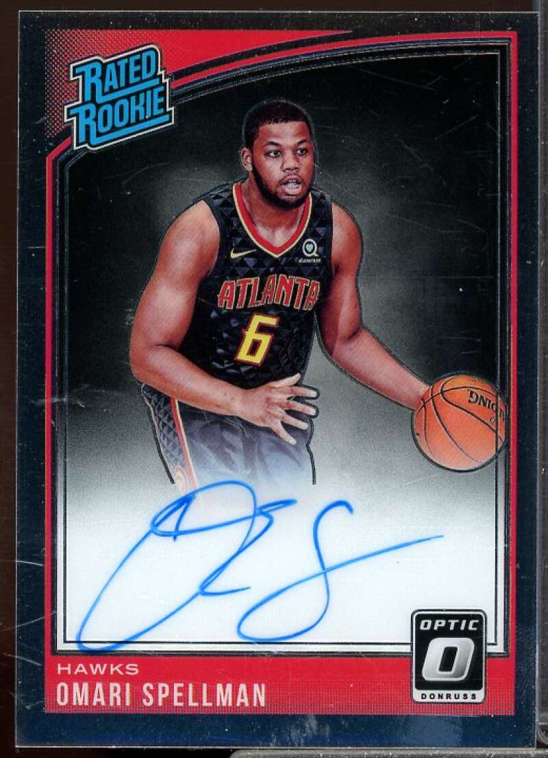 Omari Spellman Rookie Card 2018-19 Donruss Optic Rated Rookies Signatures #196  Image 1