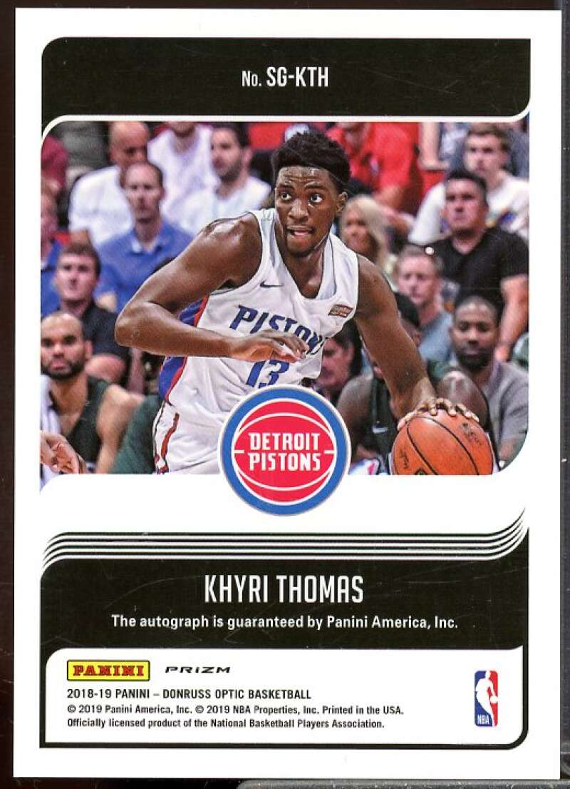 Khyri Thomas Rookie Card 2018-19 Donruss Optic Signature Series Purple #77  Image 2