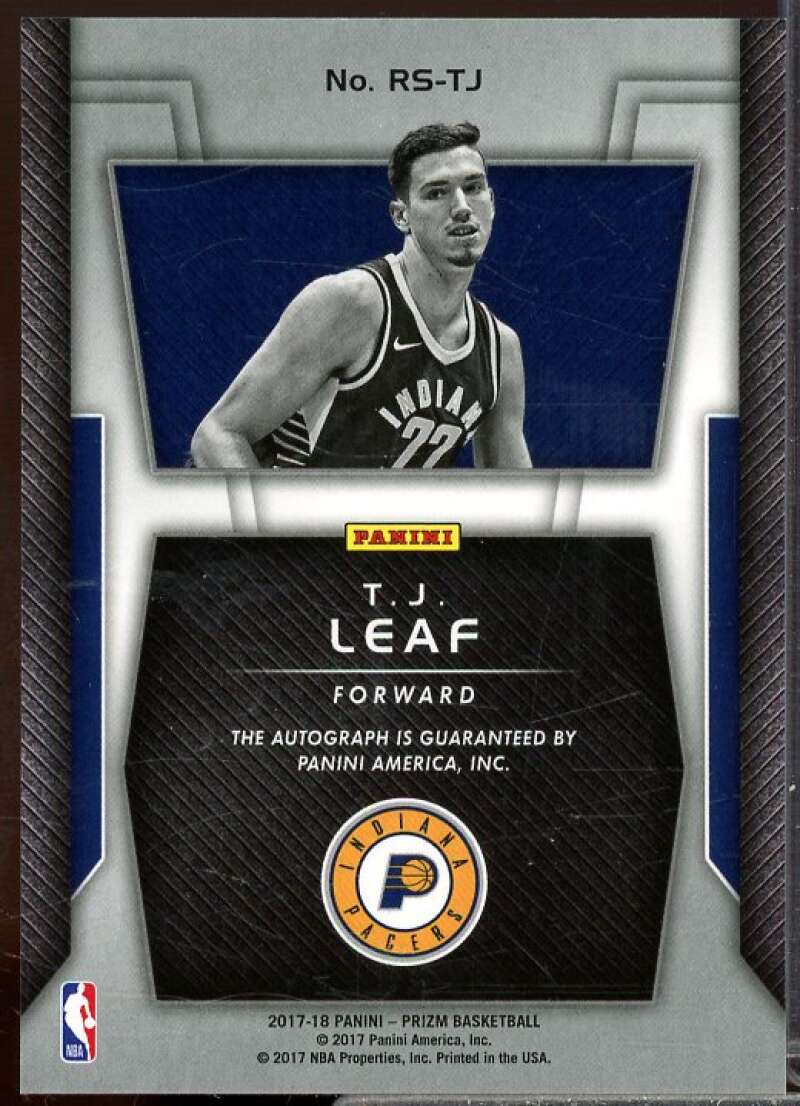 T.J. Leaf Rookie Card 2017-18 Panini Prizm Autographs #225  Image 2