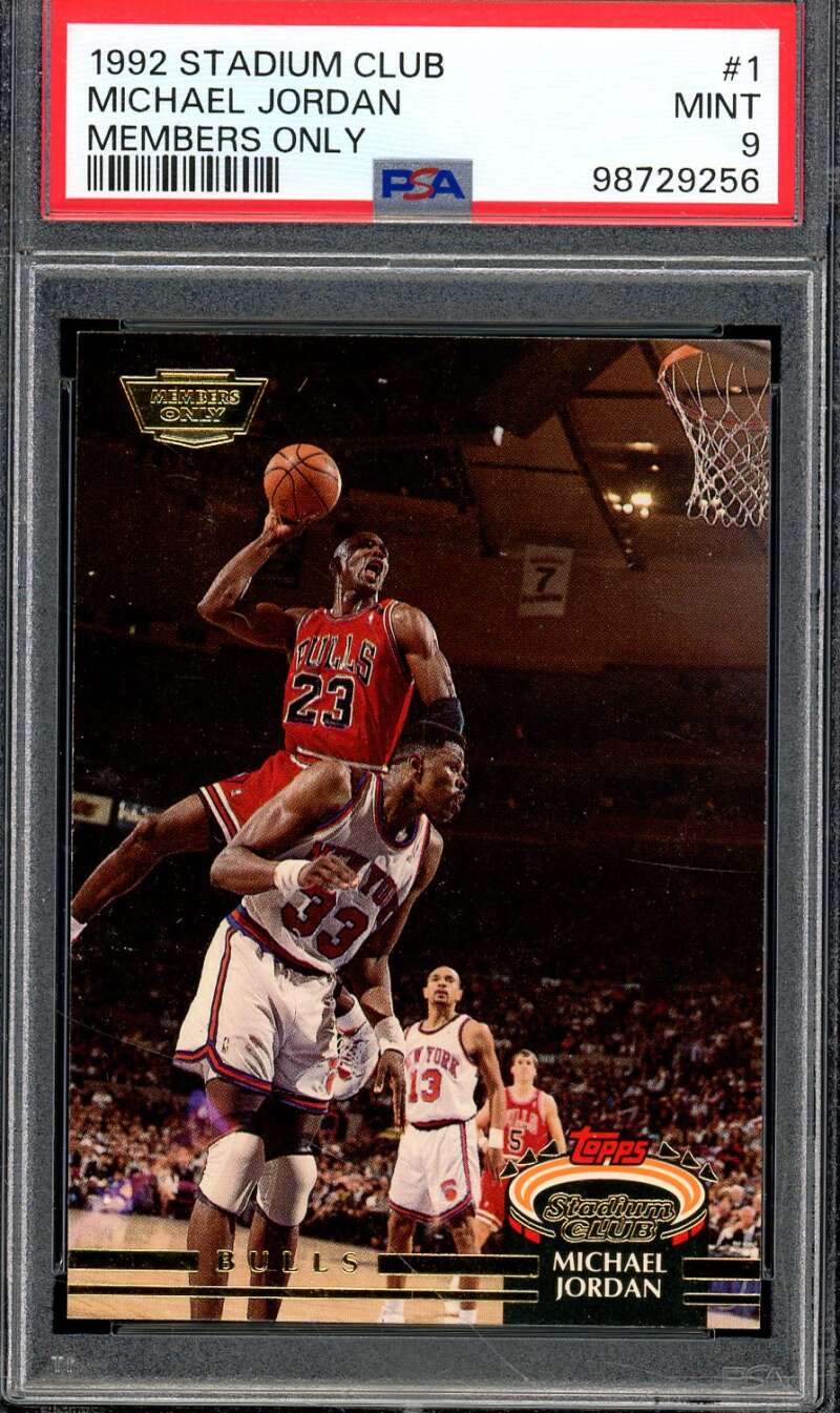 Michael Jordan Card 1992-93 Stadium Club Members Only #1 PSA 9 Image 1