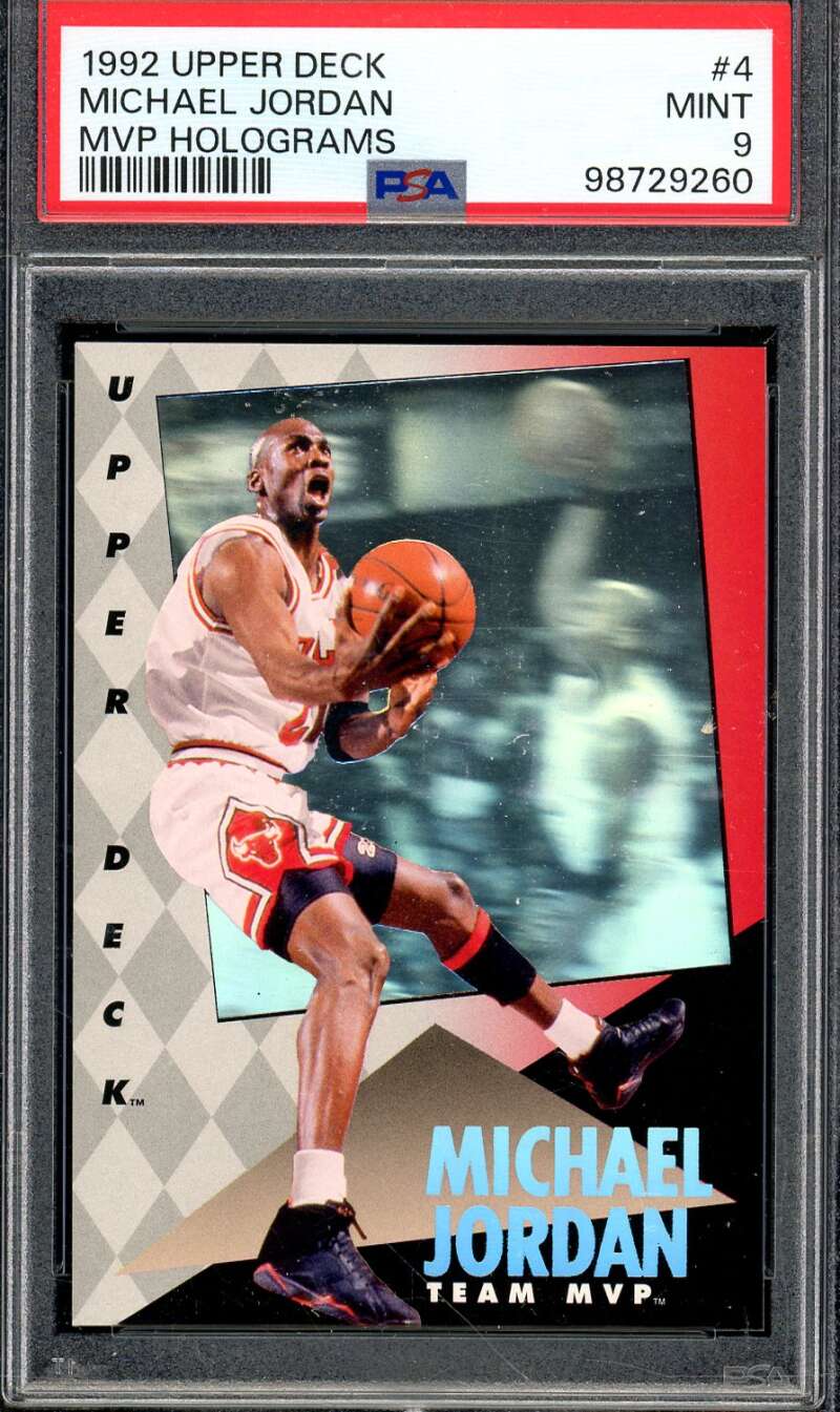 Michael Jordan Card 1992-93 Upper Deck MVP Holograms #4 PSA 9 Image 1