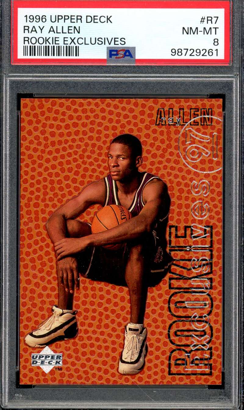 Ray Allen Rookie Card 1996-97 Upper Deck Rookie Exclusives #R7 PSA 8 Image 1