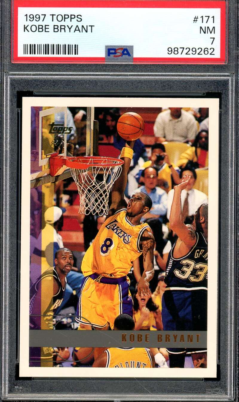 Kobe Bryant Card 1997-98 Topps #171 PSA 7 Image 1