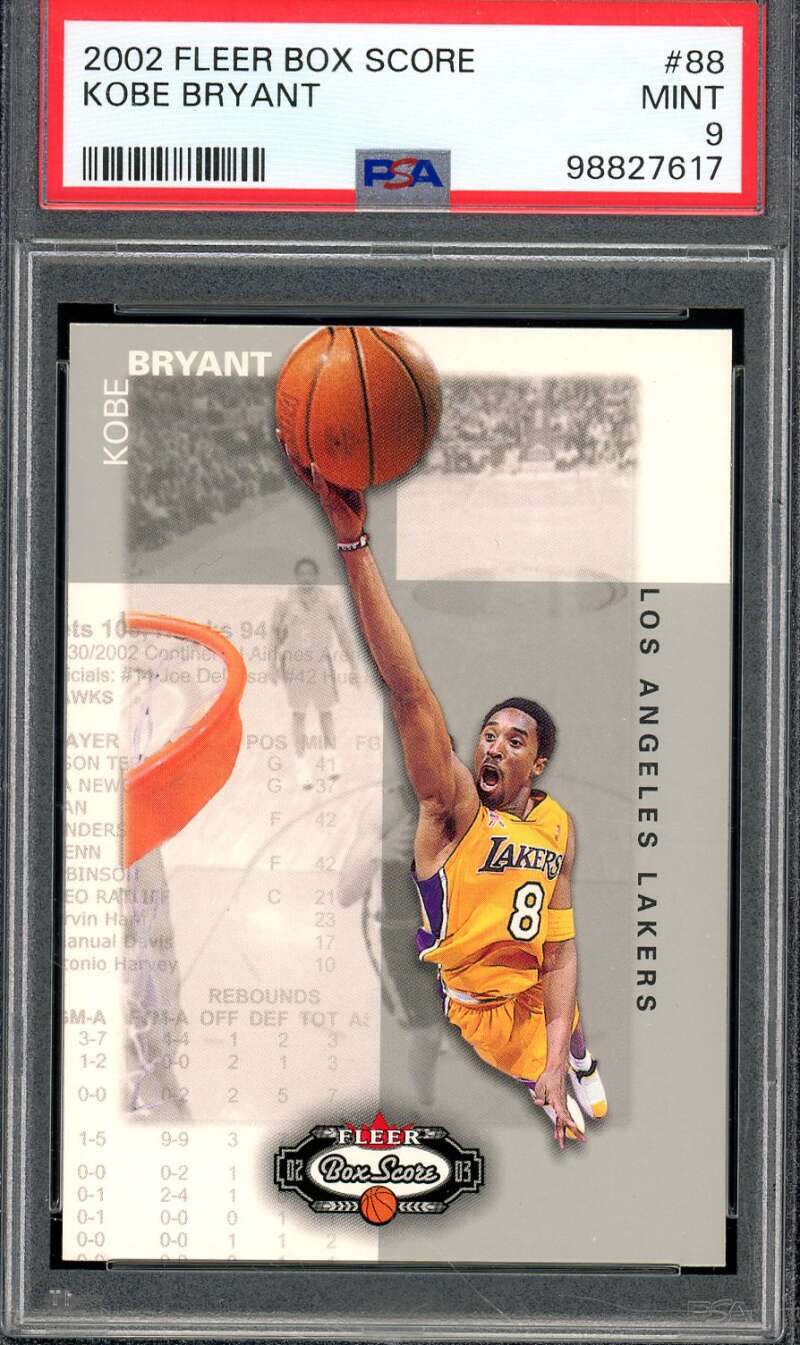 Kobe Bryant Card 2002-03 Fleer Box Score #88 PSA 9 Image 1